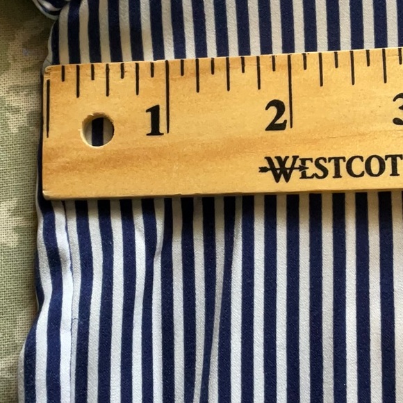 Mango MNG Women’s Blue and White Vertical Stripes Long Sleeves Top Size 4 - Picture 7 of 10